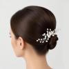 LOHGOU Women Girls Wedding Party Pearl Hair Comb, Bridal Crystal Hair Piece Side Combs Wedding Hair Pin Accessories (Silver) view 2