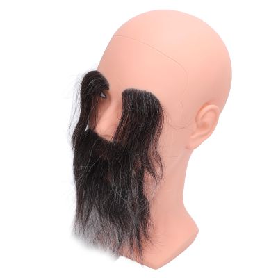 Bald Mannequin Head, Beard Eyebrows, Hair Styling Practice, PVC Resin, for Beauty Training, Long Lasting Durability, Male Bald Mannequin Head