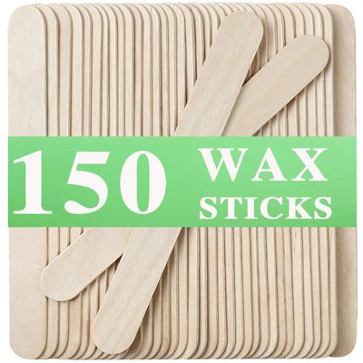 150Piece Waxing Sticks for Hair Removal - Borogo 6'' Premium Splinter-Free Wooden Wax Sticks for Waxing, Wax Stick for Body and Face Waxing