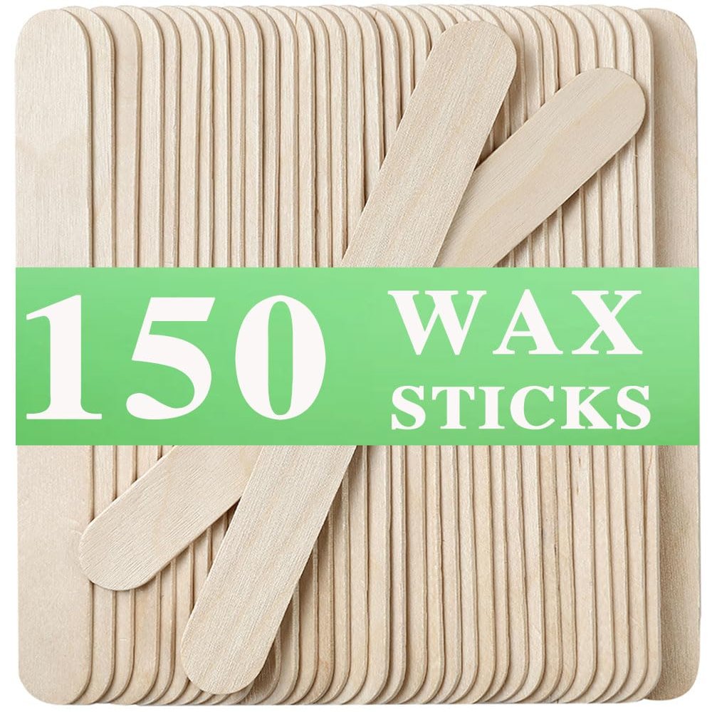 150Piece Waxing Sticks for Hair Removal - Borogo 6'' Premium Splinter-Free Wooden Wax Sticks for Waxing, Wax Stick for Body and Face Waxing
