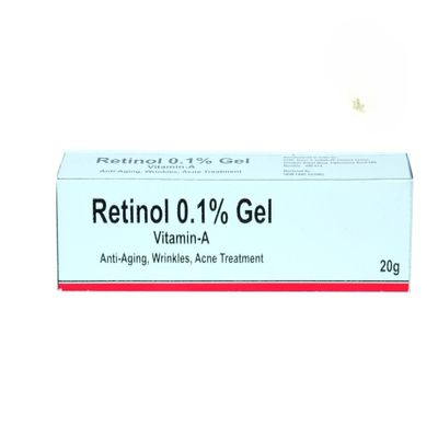 Pack of 2 Retinol Gel 0.1 Vitamin A Repairs Fine Lines & Wrinkles, Scar Treatment, Age and Sun Spots, Anti-Aging Formula, 20g