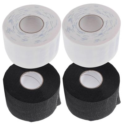 WEKADRIN 4rolls Disposable Neck Papers for Hairdressing Black White Neck Strips for Salon Use Convenient and Easy to Store Hair Cutting Accessories