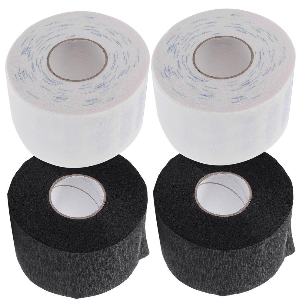 WEKADRIN 4rolls Disposable Neck Papers for Hairdressing Black White Neck Strips for Salon Use Convenient and Easy to Store Hair Cutting Accessories