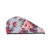 LPTSVBN Red Roses Floral Hair Drying Cap Coral Velvet Hair Towel Wrap with Button Quick Dry Hair Cap for Women Soft Absorbent Hair Turban Hair Drying Towel for Wet Hair Long Thick Hair view 1