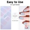 Semi Cured Gel Nail Strips, 28 pcs Gel Nail Stickers Work with Any UV Lights, Long-Lasting Nail Wraps, Stick on Nails for women Easy to Apply & Remove view 3