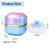 Body Powder Puff and Container, 3.35" Portable Dusting Powder Container with Soft Puff Powder Case Box Jar for Baby Women Home and Travel Use(Blue) view 3