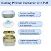 Body Powder Puff and Container, 3.35" Portable Dusting Powder Container with Soft Puff Powder Case Box Jar for Baby Women Home and Travel Use(Blue) view 4