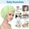 6 PCS Shower Caps for Women, Double Side Waterproof Shower Cap, Reusable Elastic Bath Caps for Shower, EVA Bathing Shower Caps, Bath Hair Caps - Candy Color view 2