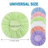 6 PCS Shower Caps for Women, Double Side Waterproof Shower Cap, Reusable Elastic Bath Caps for Shower, EVA Bathing Shower Caps, Bath Hair Caps - Candy Color view 3