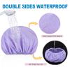 6 PCS Shower Caps for Women, Double Side Waterproof Shower Cap, Reusable Elastic Bath Caps for Shower, EVA Bathing Shower Caps, Bath Hair Caps - Candy Color view 4