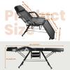 CETIVENO 3-Section Massage Table Tattoo Chair, Lash Bed Spa Multipurpose Massage Bed 24.8" H X 70.8" L, Adjustable Tattoo Chair with Facial Bed, Tattoo Table Salon Spa Chair 881lbs (Black) view 3