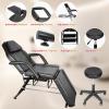 CETIVENO 3-Section Massage Table Tattoo Chair, Lash Bed Spa Multipurpose Massage Bed 24.8" H X 70.8" L, Adjustable Tattoo Chair with Facial Bed, Tattoo Table Salon Spa Chair 881lbs (Black) view 4
