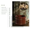 Multipurpose Foot Soaking Tub Wood Foot Basin,Sturdy Washing Bucket Tub Foot Tub with Leather Handle,Portable Foot Soaking Bath Basin,Families, Foot Bath Centers,Hotels view 3