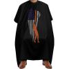 American Fishing Flag Hair Cutting Cape for Men Women Waterproof Barber Cape Adjustable Salon Haircut Capes view 1