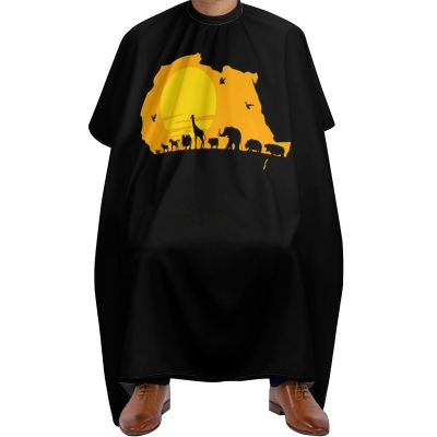African Map with Wild Animals Hair Cutting Cape for Men Women Waterproof Barber Cape Adjustable Salon Haircut Capes