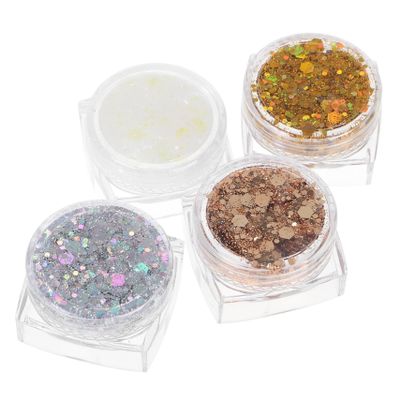 Healeved 4pcs Boys and Girls Hair Glitter Gel Mermaid Makeup Party Festival Face Glitter Gel for Boys and Girls Non-Adhesive Direct Apply Fine Shimmer