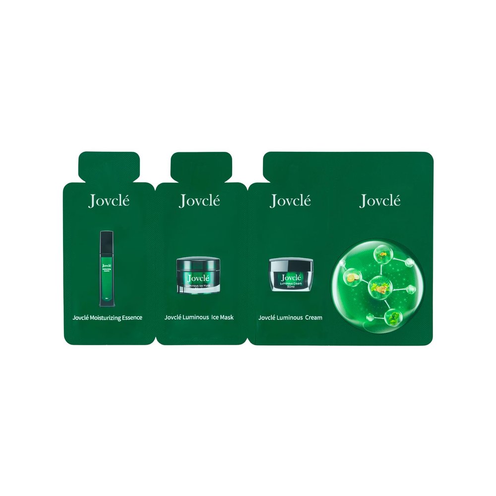 Jovcl Travel Skin Care Set, Hydrating Essence, Moisturizing Cream & Ice Mask Trio, Herbal Skincare Kit for All Skin Types, Compact and TSA-Friendly, 0.15 fl. oz