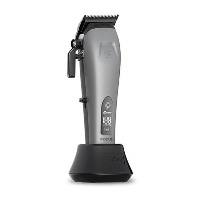 Caliber Pro Focus Hair Clipper, Brushless Motor, 8 Guards, LCD Display, Black & Orange