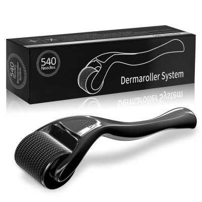 Derma Roller 540 Stainless Steel Black Microneedling Roller Facial Skin Care Home Use for Face Beauty Massage Tools