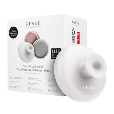 GESKE Dual Foot Smoothener | 9 in 1 | Two-Sided Foot File | Pumice Stone & Nano-Crystalline Glass | for Soft, Smooth Feet | Advanced Callus Removal & Exfoliation | Ideal for Your Pedicure Set