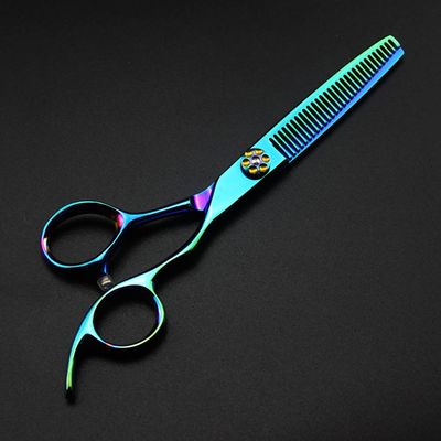 Professional Hair Cutting Shears, 6 inch Professional 440c Steel Green Scissor Cut Hair Scissors Haircut thinning Barber Cutting Shears Hairdressing Scissors (Color : Thinn(