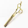 Hair Cutting Shears, 6 Inch Professional Gold Hair Cutting Scissors Flower Screw Haircut Thinning Barber Tools Shears Hairdressing Scissors Set( view 4