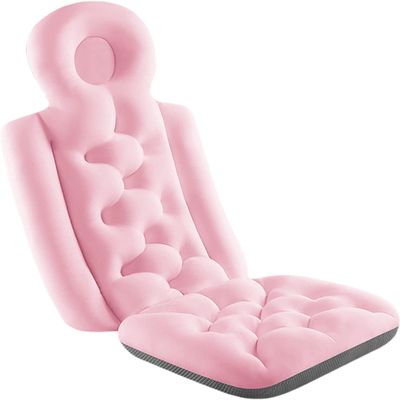 Full Body Bath Pillow for Tub, Spa Bathtub Cushion for Head Neck Shoulder Back Support, Pillows Quick Drying Spa Bath Pillow Headrest Cushion (Pink)