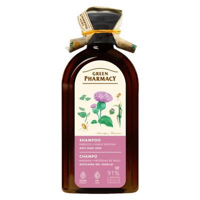 Burdock & Wheat Proteins Anti-Hair Loss Shampoo - Strengthens Hair, Reduces Breakage & Supports Growth - Gentle Daily Formula, 350ml / 11.83 fl. oz. Vegan 91% Natural Ingredients