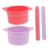 Healeved 4pcs Silicone Wax Pot Liner Foldable Non-stick Wax Bowls Hair Removal Spatulas Reusable for Home and Travel Waxing view 1
