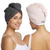Turbie Twist 4-Pack Microfiber Hair Towel for Beauty, Travel, Gifting - Hair Wrap Turban for Straight, Wavy & Curly Hair - Premium Hair Care (Dark Purple, Light Purple, Grey, Light Pink) view 3