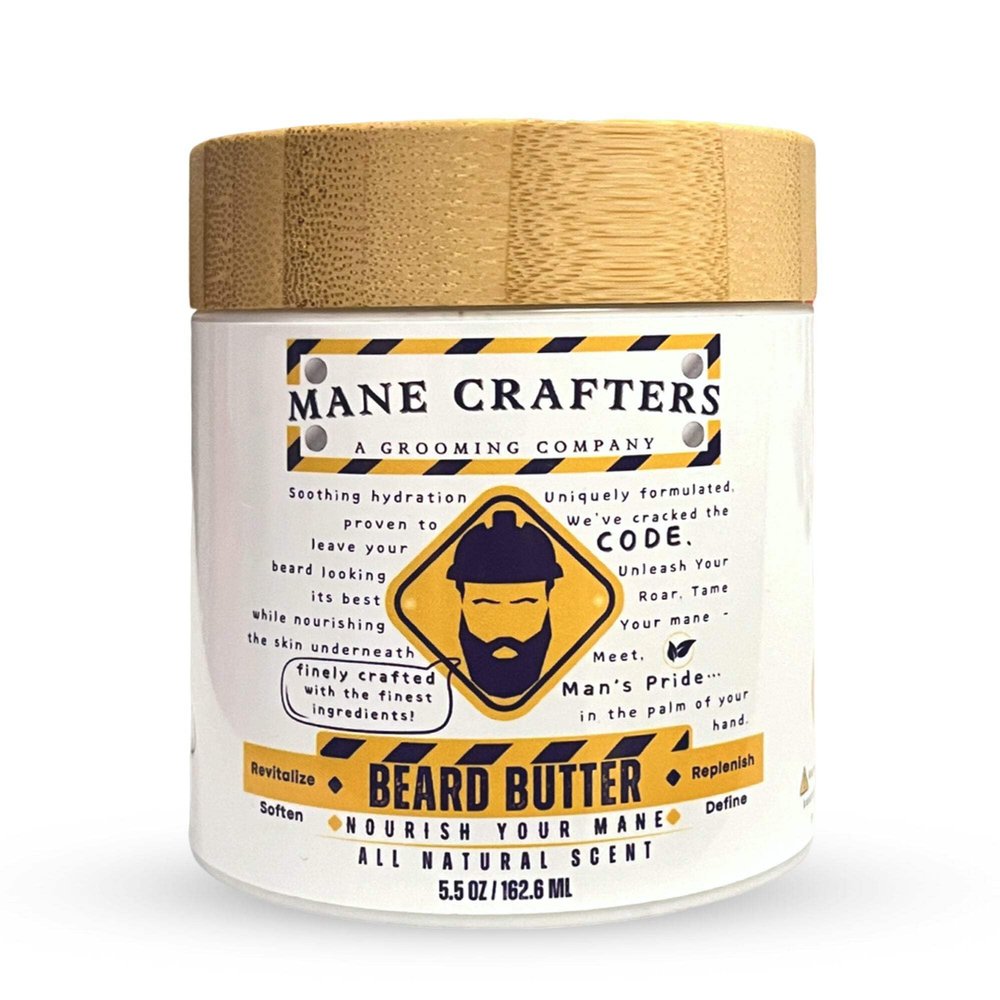 Lard Infused Beard Butter - Non Greasy - All Natural Scent (Unscented) 5.5 oz "Nourish Your Mane"