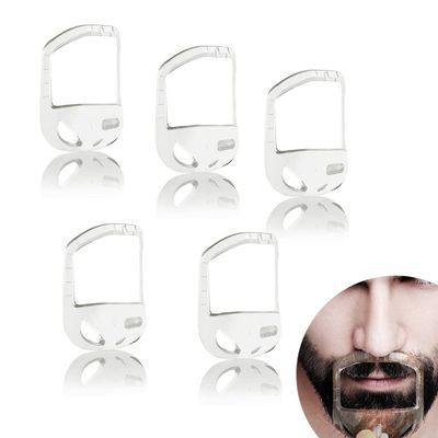 5PCS Transparent Beard Shaper Styling Tool Different Sizes Facial Hair Trimming Guide Grooming Shaper Hair Lineup Tool For Man
