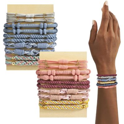 20PCS/Set Boho Hair Accessories for Women 3 Inch Multicolor No Damage Hair Ties Nylon Bracelets Boho Hair Accessories for Girls with Thick and Thin Hair, Boho Hair Accessories for Women