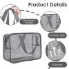 Adorila Travel Mesh Shower Caddy Portable Bag, Shower Organizer Toiletry Storage Pouch with Quick Drying Mesh, Large Capacity Shower Tote Bag for Dorm Gym Beach (2 Pack, Grey) view 2