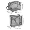 Adorila Travel Mesh Shower Caddy Portable Bag, Shower Organizer Toiletry Storage Pouch with Quick Drying Mesh, Large Capacity Shower Tote Bag for Dorm Gym Beach (2 Pack, Grey) view 3
