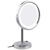 CZCZC Makeup Mirror with Lights, 8 Inch Brass Magnification Countertop Vanity Mirrors, Rotation Illuminated Cosmetic Mirror view 1