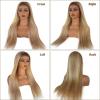 13x6 HD Lace Front Wigs Human Hair for White Women, 24 Inch Highlights Ombre Balayage Blonde Mixed Golden Blonde with #4 Brown Roots Glueless Lace Frontal Wigs Human Hair, Pre Plucked 180% Density view 4