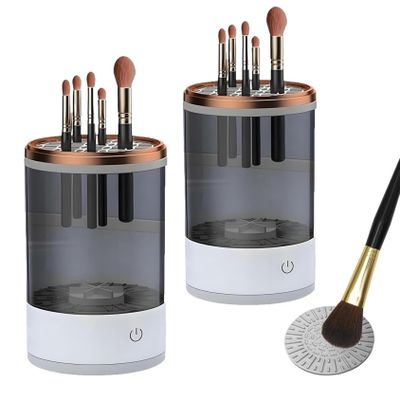 Beauty Cosmetic Brush Cleaner (2pcs Black,Plug-in)