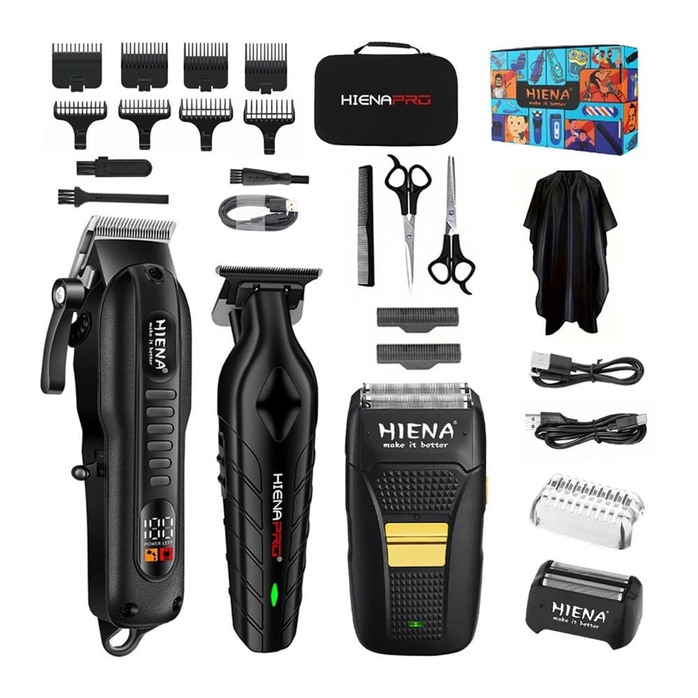 EWKYLSEM Razors Professional Haircut Set, USB Rechargeable, T-Cutter Carving Scissors, Men's Electric Razor, Expediency for Camping or Home use