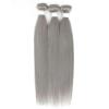 Human Hair Bundles Straight Bundles with Frontal 13x4 Silver Colored Hair 3 Bundles With Closure Brazilian Remy Human Hair Extensions Hair Extensions(8 Inch) view 1