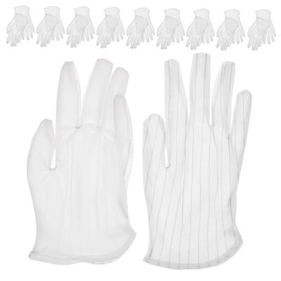 ARTIBETTER 10pairs Static Dust Cloth Gloves for Jewelry Inspection Cleaning and Art Handling and Soft Hand Protector for Work Situations