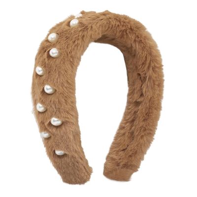 MVUYO FMURY Headband Female Retro Cute Pearl Elegant Geometric Sweet Thunder Hoop(D)