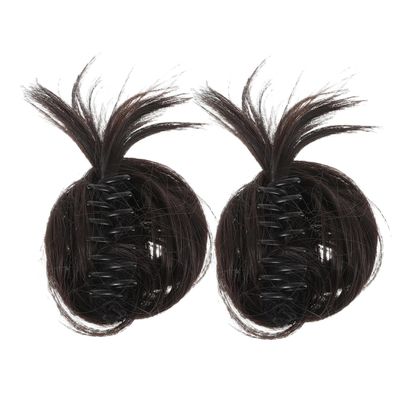 Didiseaon 2pcs Messy Bun Clip for Women Curly Hair Bun Accessories Soft Comfortable Fake Hairpiece for Fine Hair Volume Boosting Half-up