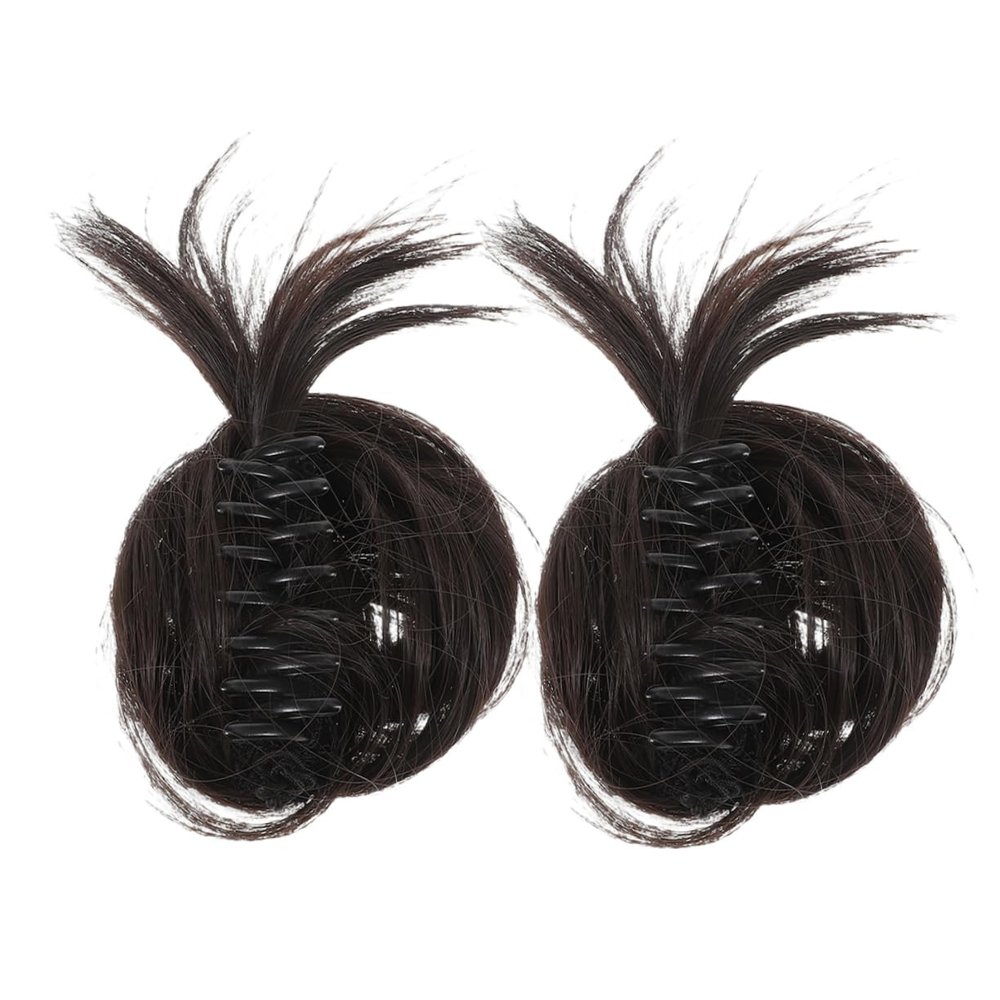 Didiseaon 2pcs Messy Bun Clip for Women Curly Hair Bun Accessories Soft Comfortable Fake Hairpiece for Fine Hair Volume Boosting Half-up