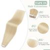 Tape in Hair Extensions Tape In Hair Extensions Invisible Seamless #613 Bleach Blonde Straight Hair Extensions Remy Human Hair 50g/Pack 20pcs Skin Weft Tape In Extensions Tape in Extensions(16 inches) view 2