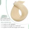 Tape in Hair Extensions Tape In Hair Extensions Invisible Seamless #613 Bleach Blonde Straight Hair Extensions Remy Human Hair 50g/Pack 20pcs Skin Weft Tape In Extensions Tape in Extensions(16 inches) view 3