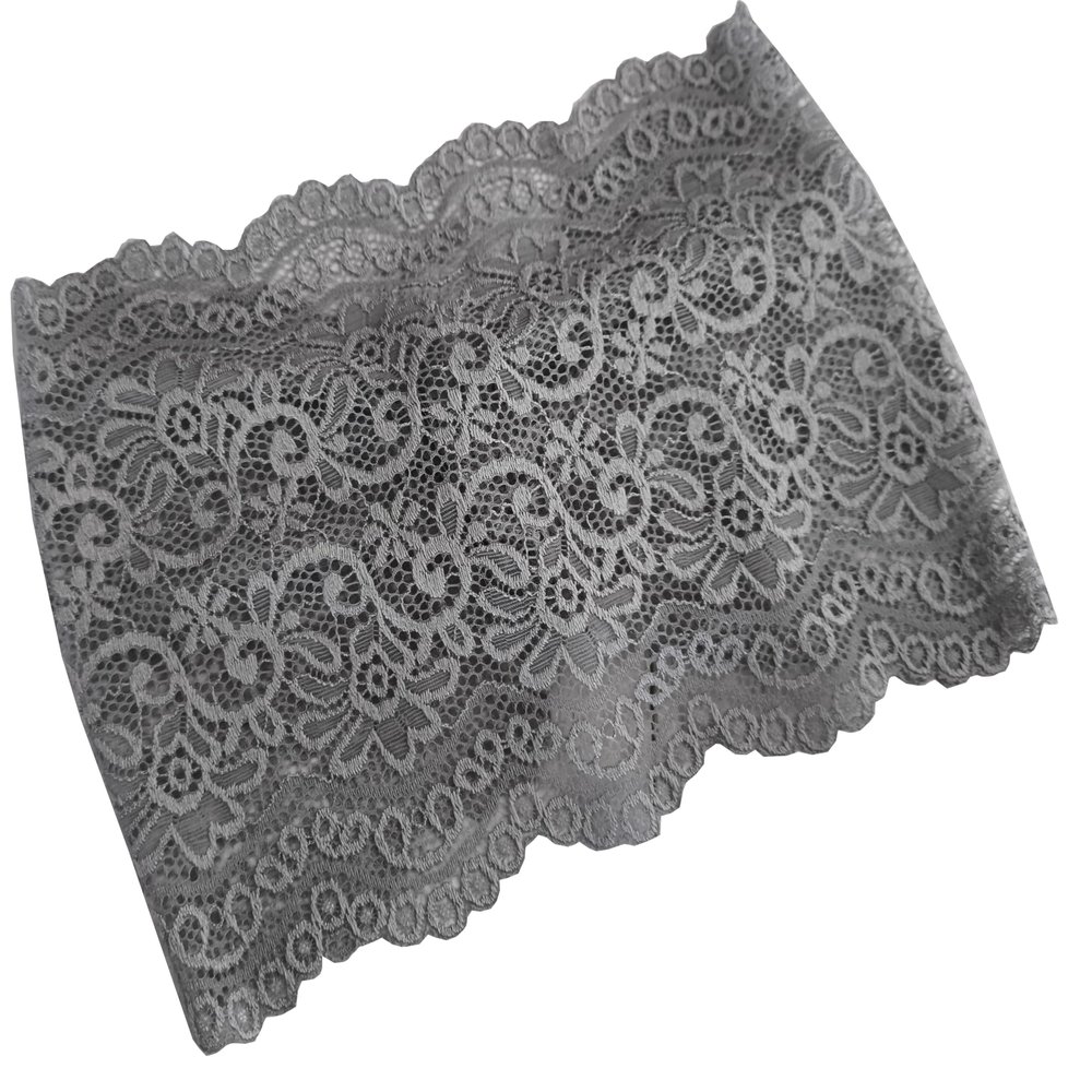 Oyabridal Elastic Women's Lace Headbands, Stretchy Lace Headbands for Women (Silver, One Size)