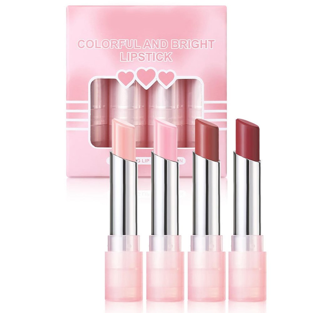 4 Pcs/Set Colorful Lipstick Set Soft Matte Lipstick Bright Lipstick Nourishing Moisturizing Lipstick For Dating