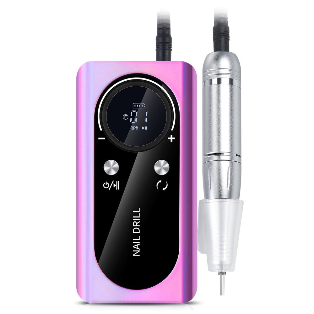 Cordless Nail Drill Professional: 45000 RPM Rechargeable Electric Nail File Kit, Portable & Low Noise for Acrylic, Gel Nails, Manicure & Pedicure - Salon & Home Use (Dazzle)