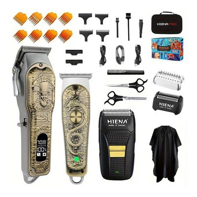 EWKYLSEM Razors Cordless Hair Clipper for Men -USB Charging, Convenient and Professional. LED Smart Display, Ideal Gift for Special Occasions(Bronze Cap Set)